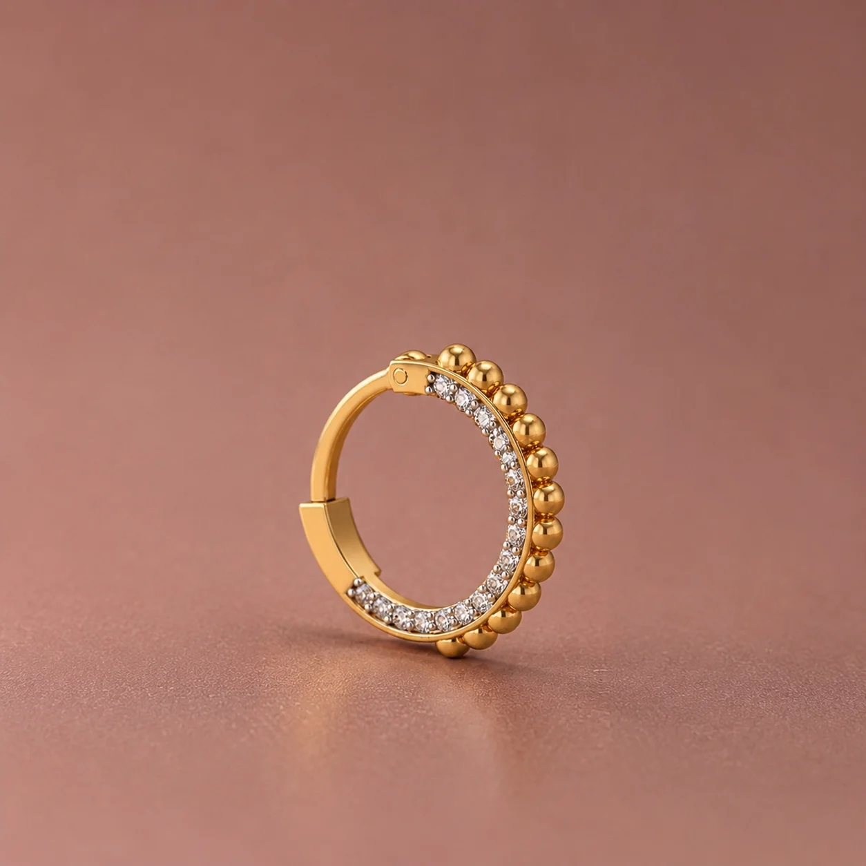 Aurora Bead Halo Nose Pin