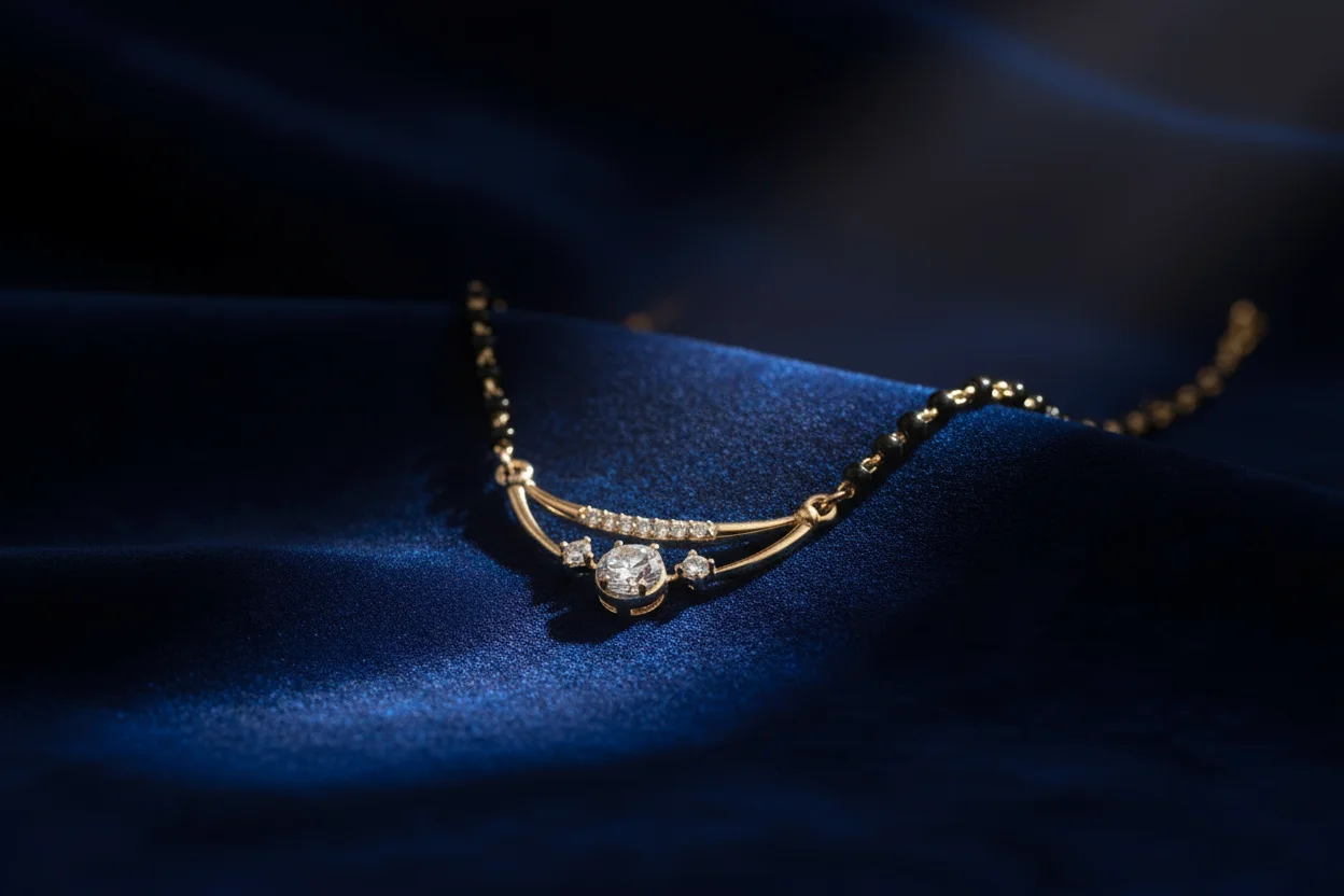 Elara Diamond Halo Mangalsutra