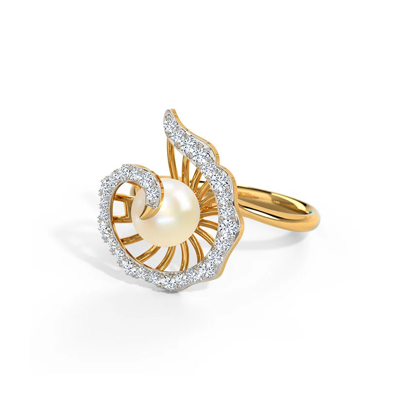 Pearl Empress Diamond Ring