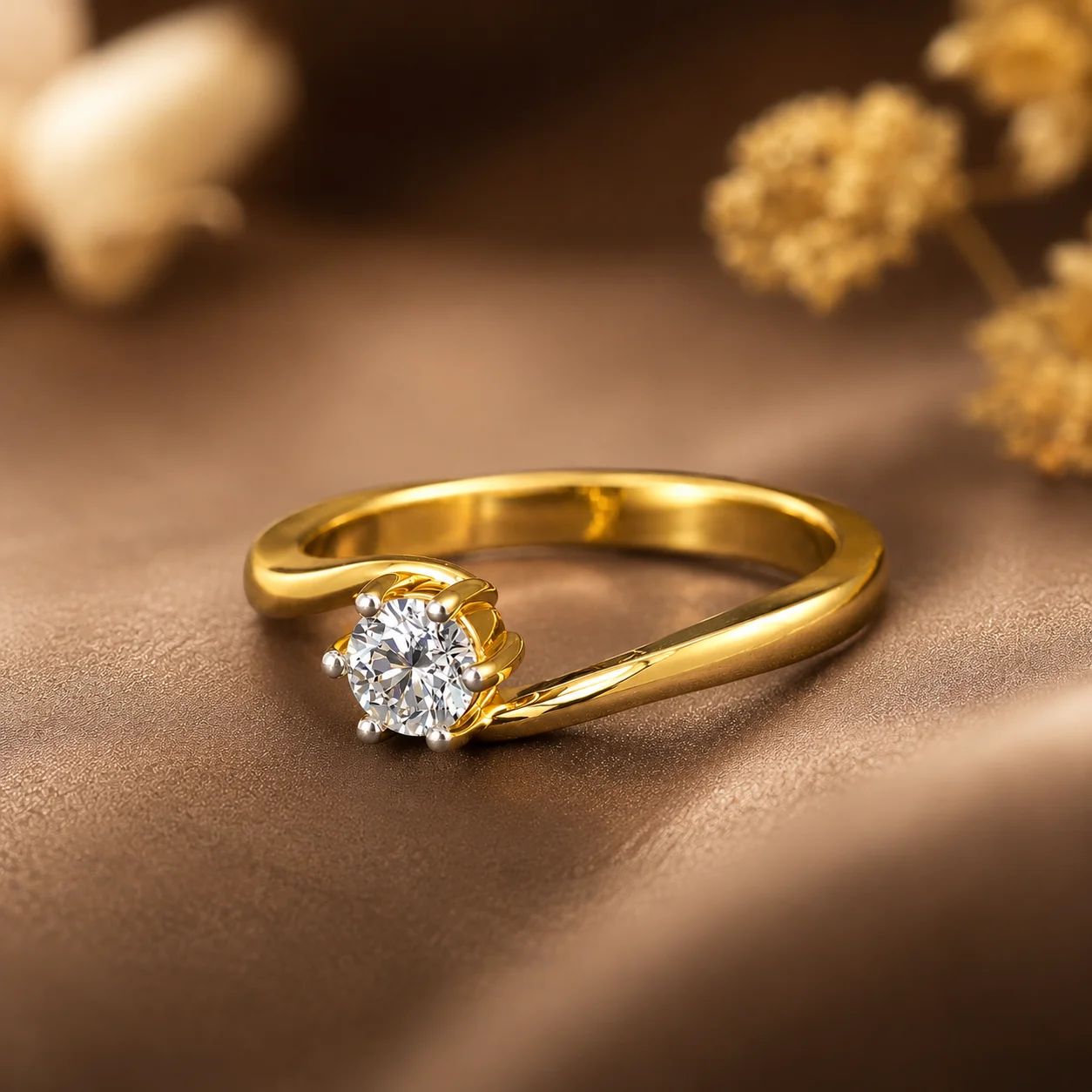 Celeste Bypass Solitaire Ring