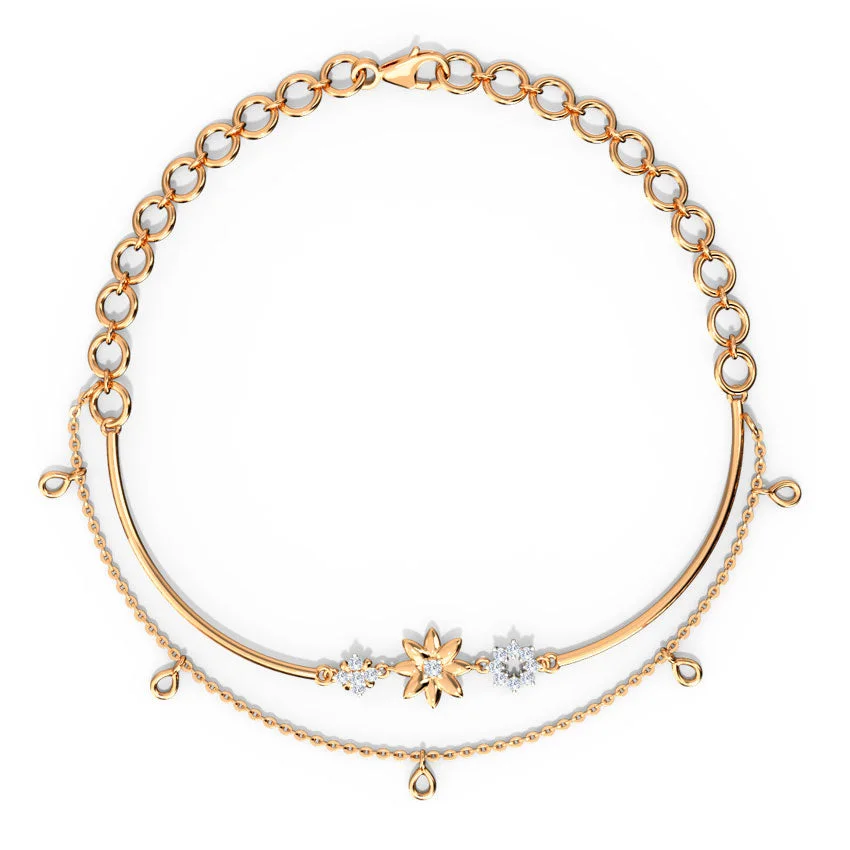 Golden Petal Diamond Bracelet