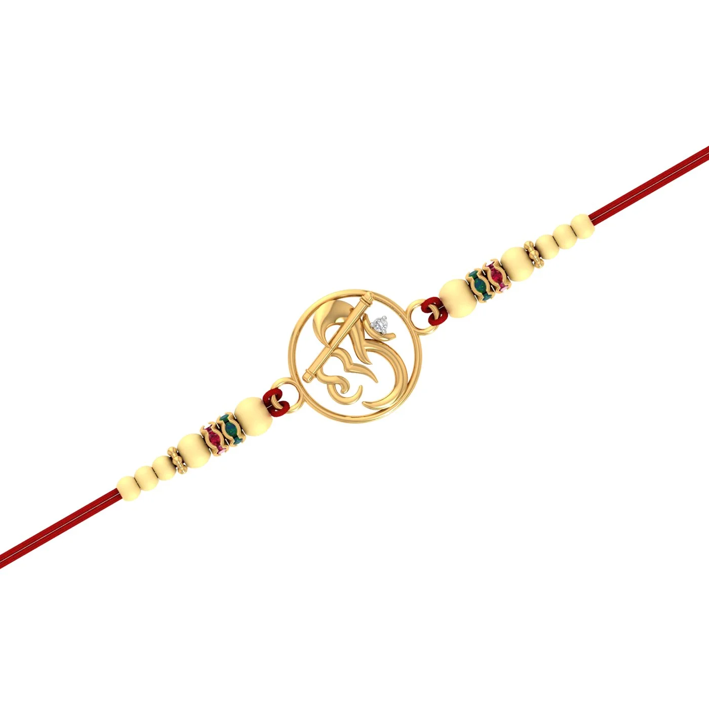 Divine Om Ganesh Diamond Rakhi