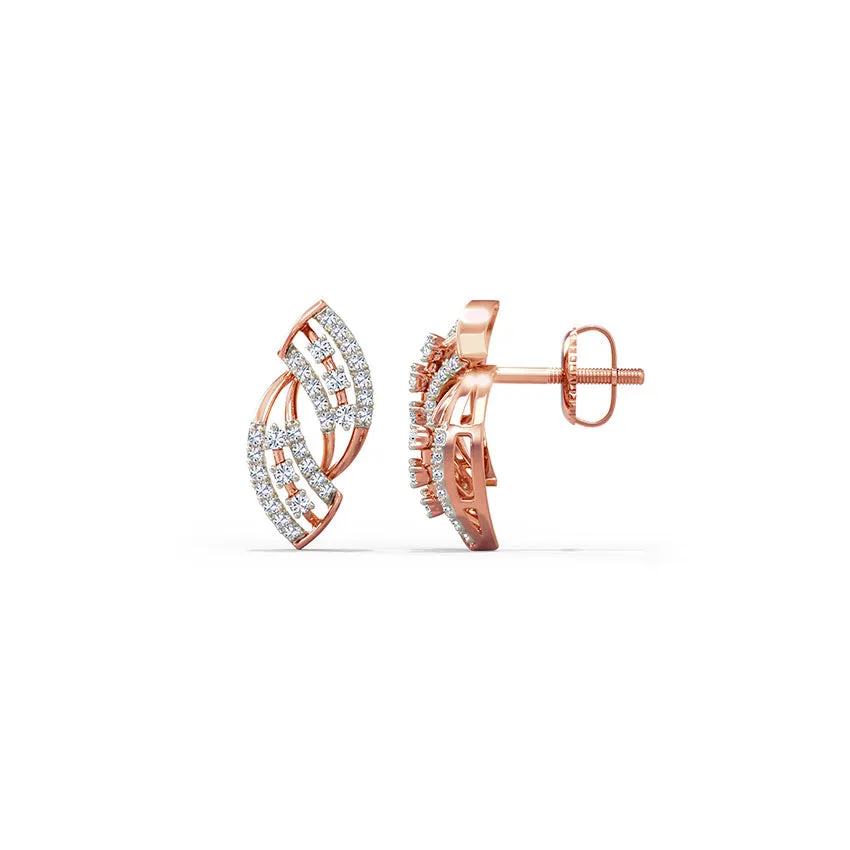 Rose Petal Diamond Studs Earring 
