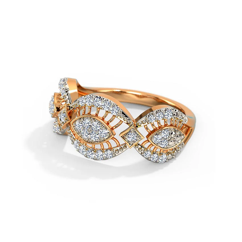 Twin Leaf Diamond Ring