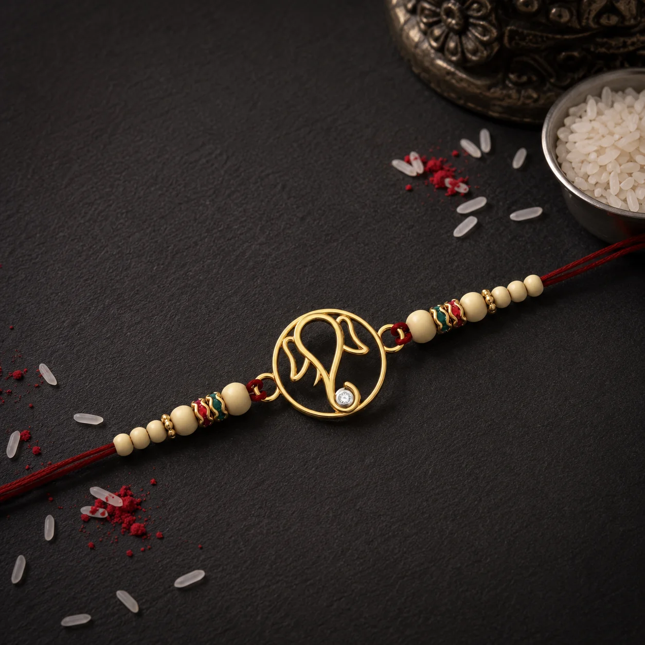 Ganesh Blessing Diamond Rakhi