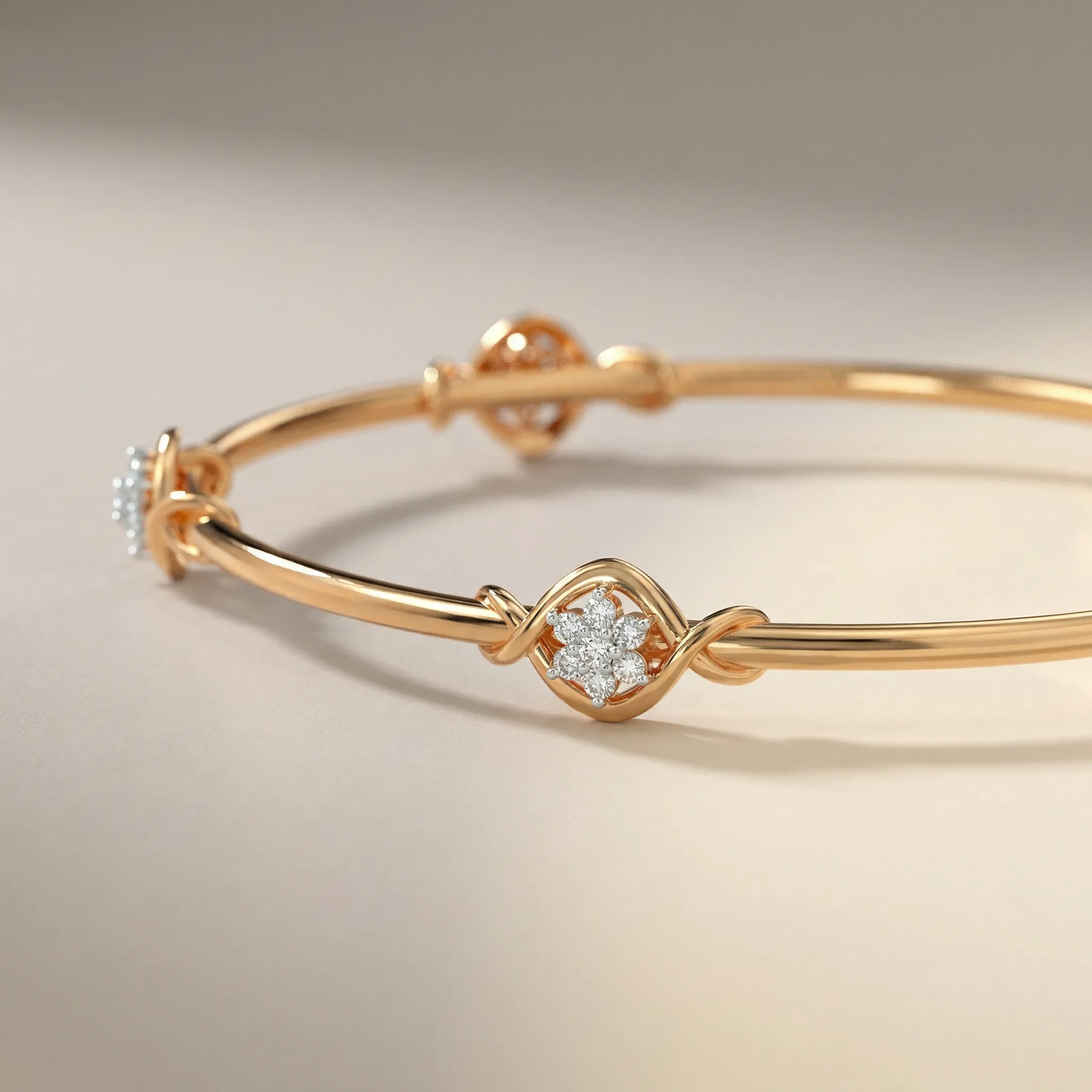 Twistline Diamond Bangle