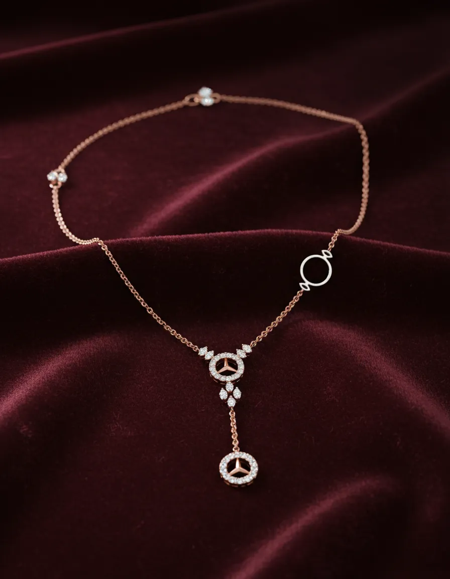 Trielle Halo Drop Necklace