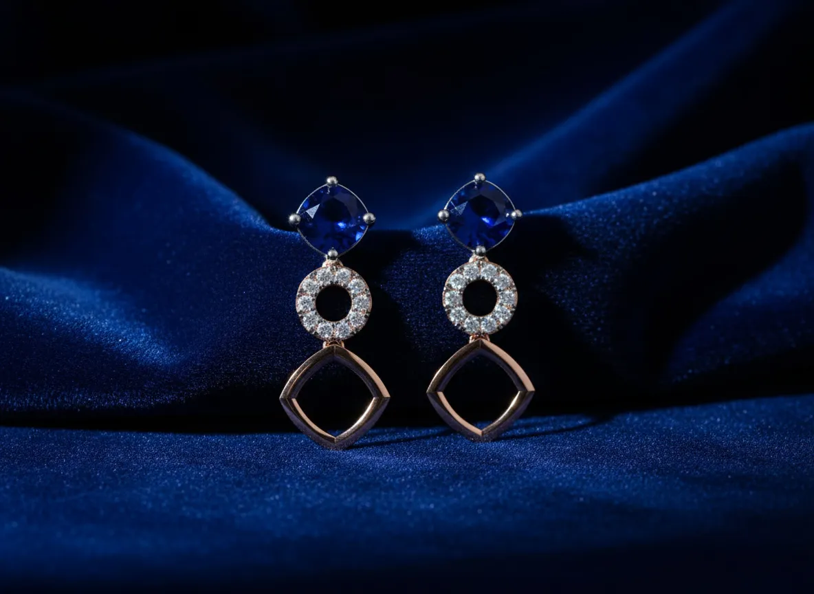 Nocturne Sapphire Diamond Drop Earrings
