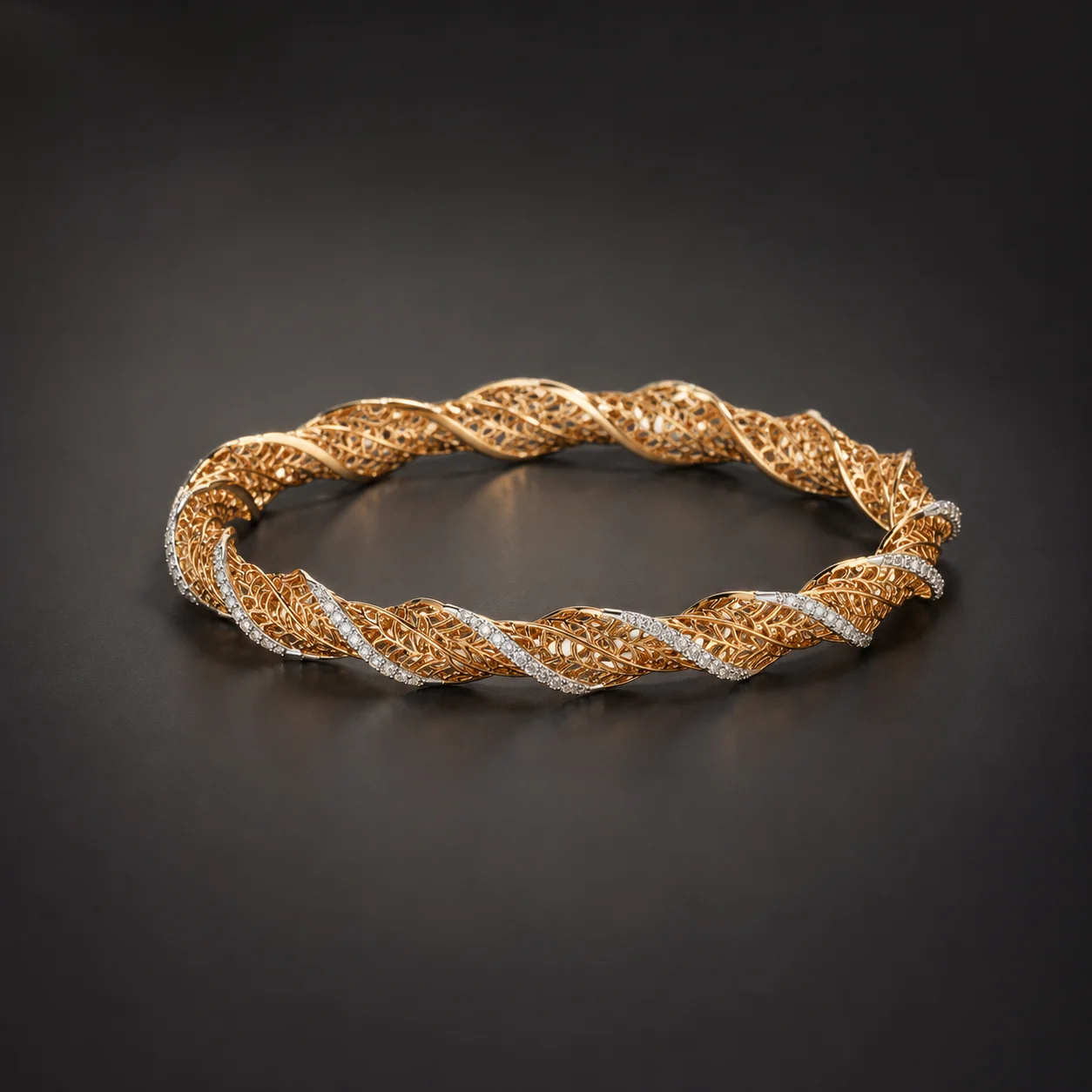 Celestia Twist Diamond Bangle