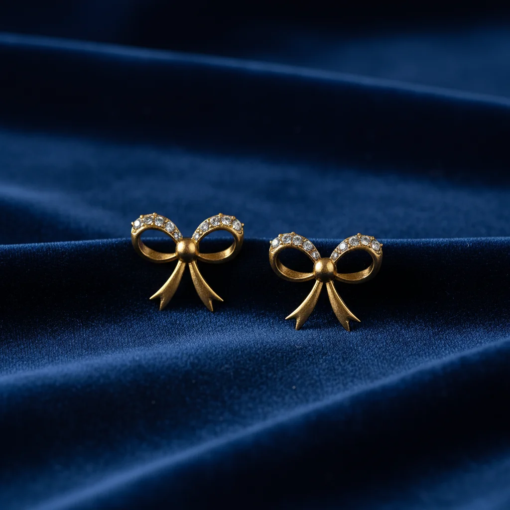 Sweetheart Bow Diamond Studs