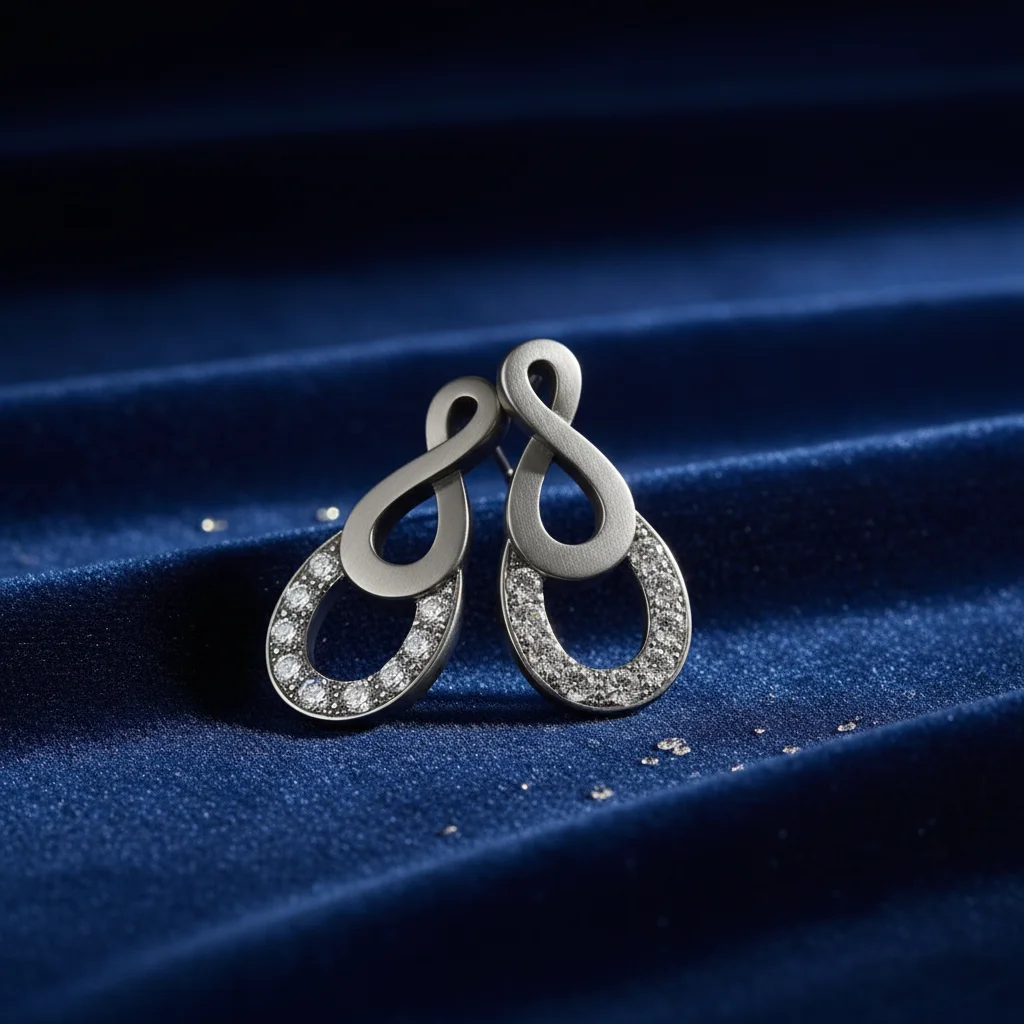 Serenity Infinity Diamond Drop Earrings