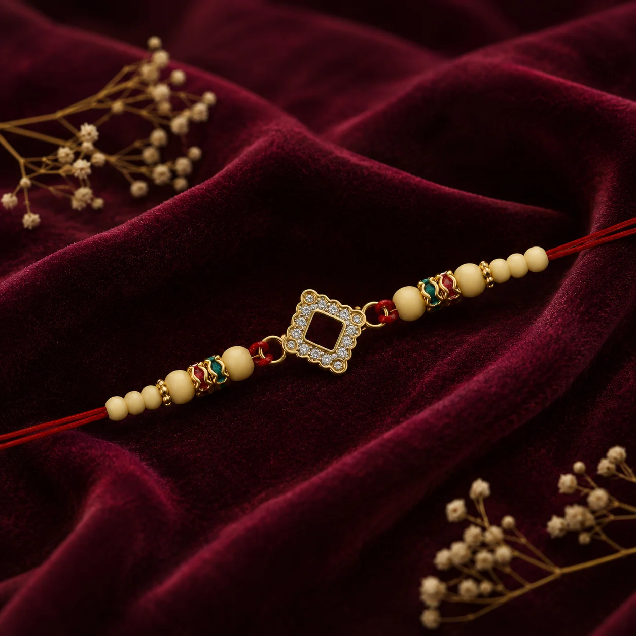 Heritage Square Diamond Rakhi