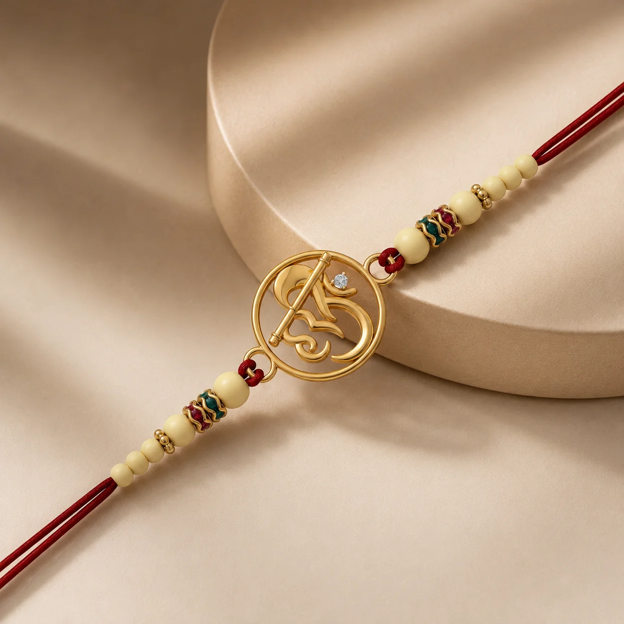 Divine Om Ganesh Diamond Rakhi
