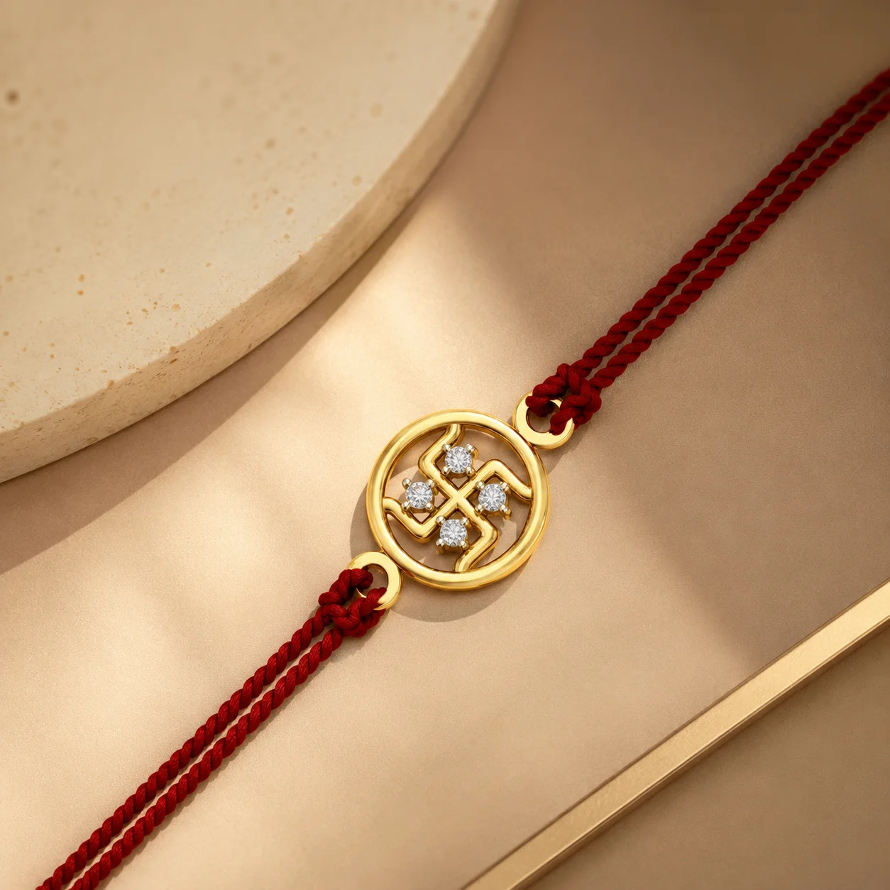 Shubh Swastik Diamond Rakhi