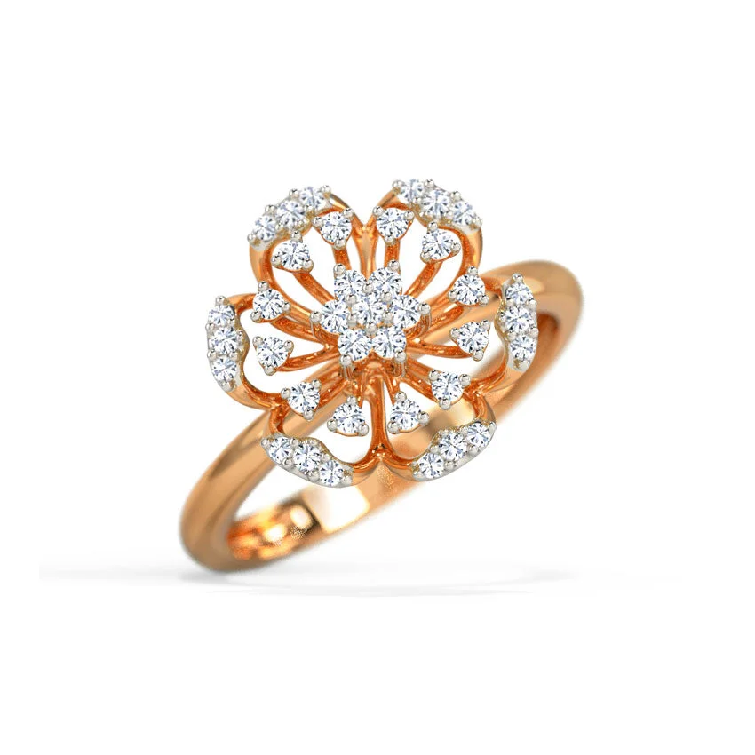 Heart Petal Diamond Ring