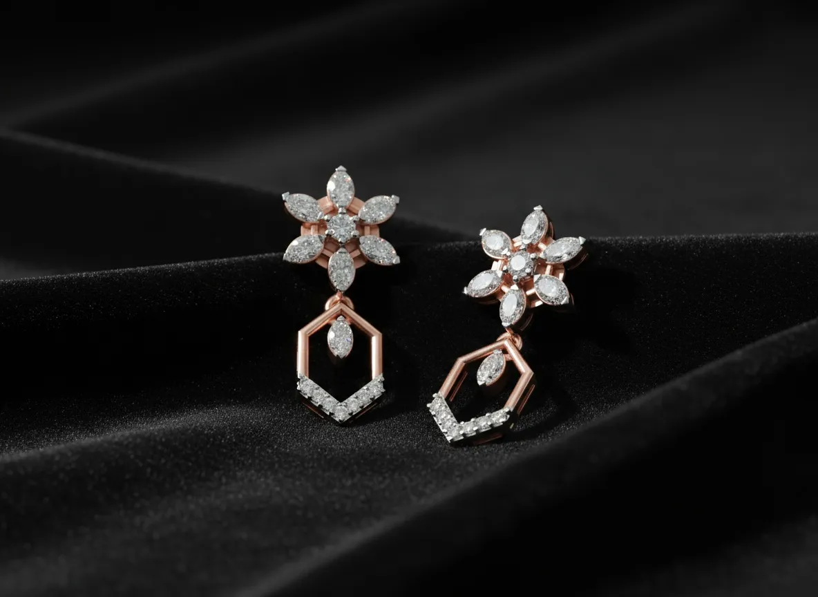 Petal Frame Drop Earrings