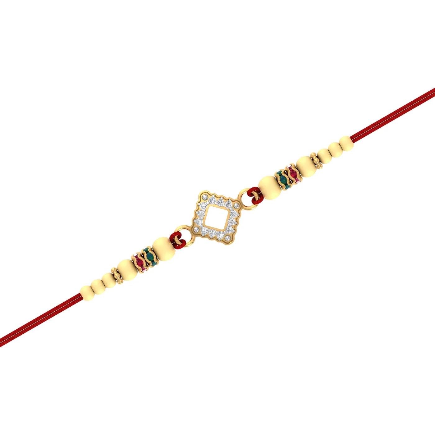 Heritage Square Diamond Rakhi