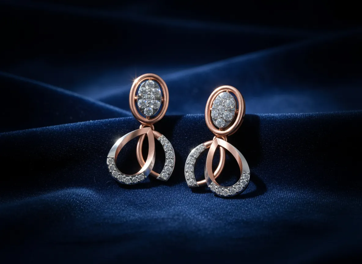 Rosé Orbit Drop Earrings
