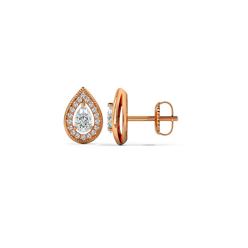 Rose Gold Pear Sparklers Earring