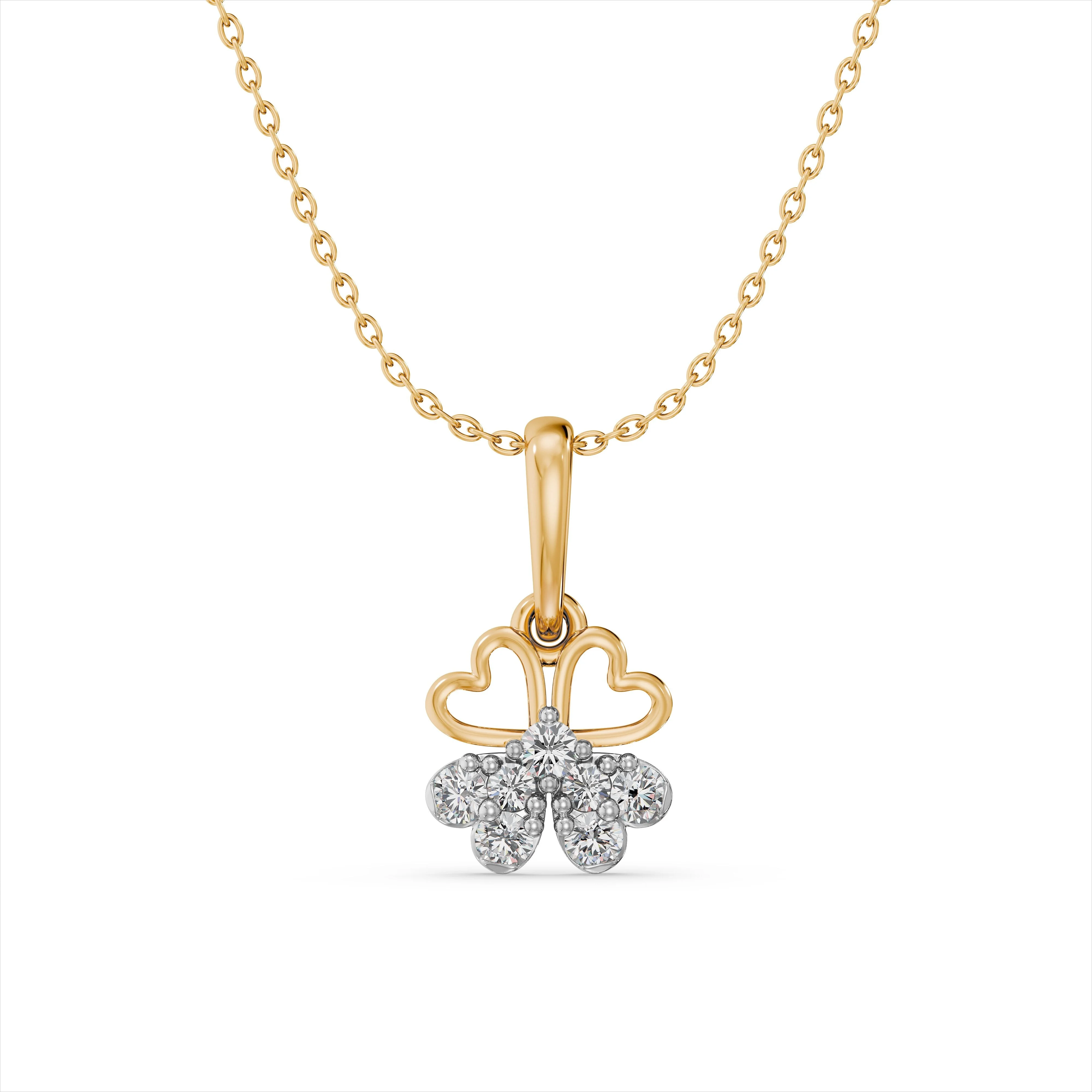 Heart & Clover Diamond Pendant