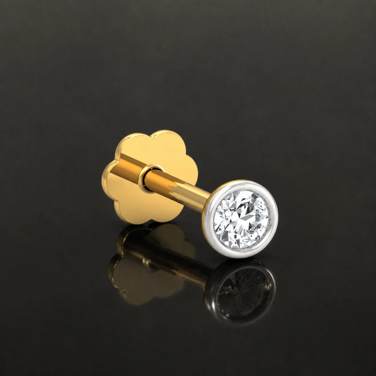 Moonlit Halo Nose Pin