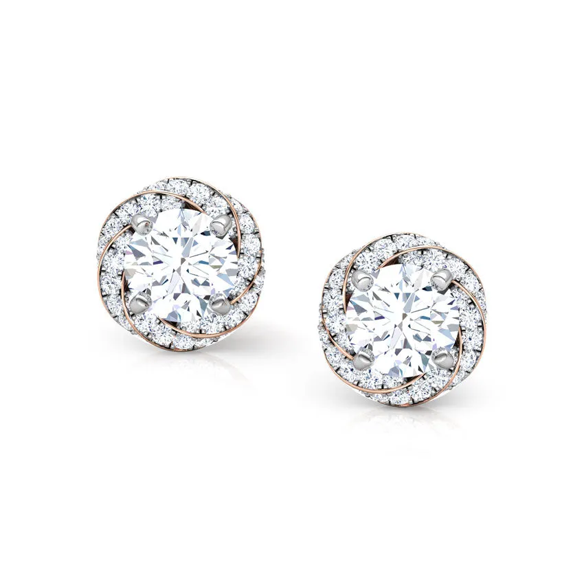 Twisted Rose Halo Earrings