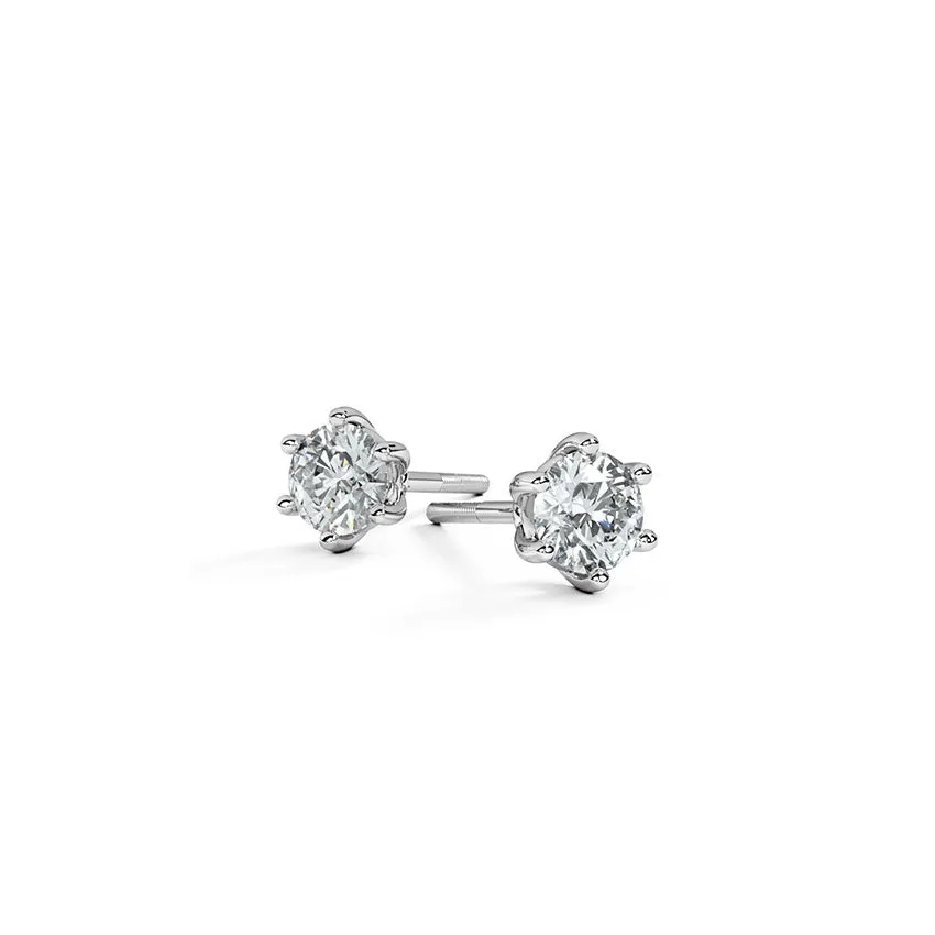 Classic Bead-Set Diamond Studs Earring