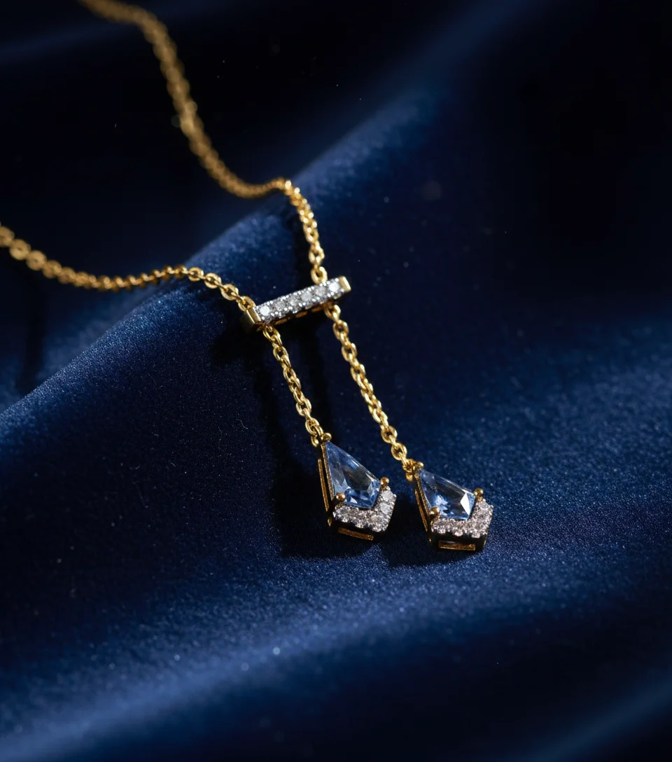 Celestial Duo Drop Necklace