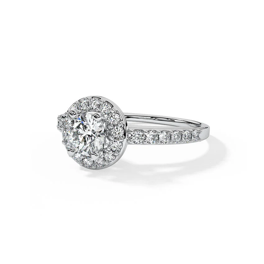 Royal Halo Solitaire Ring