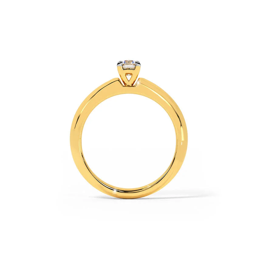 Golden Elegance Solitaire Ring