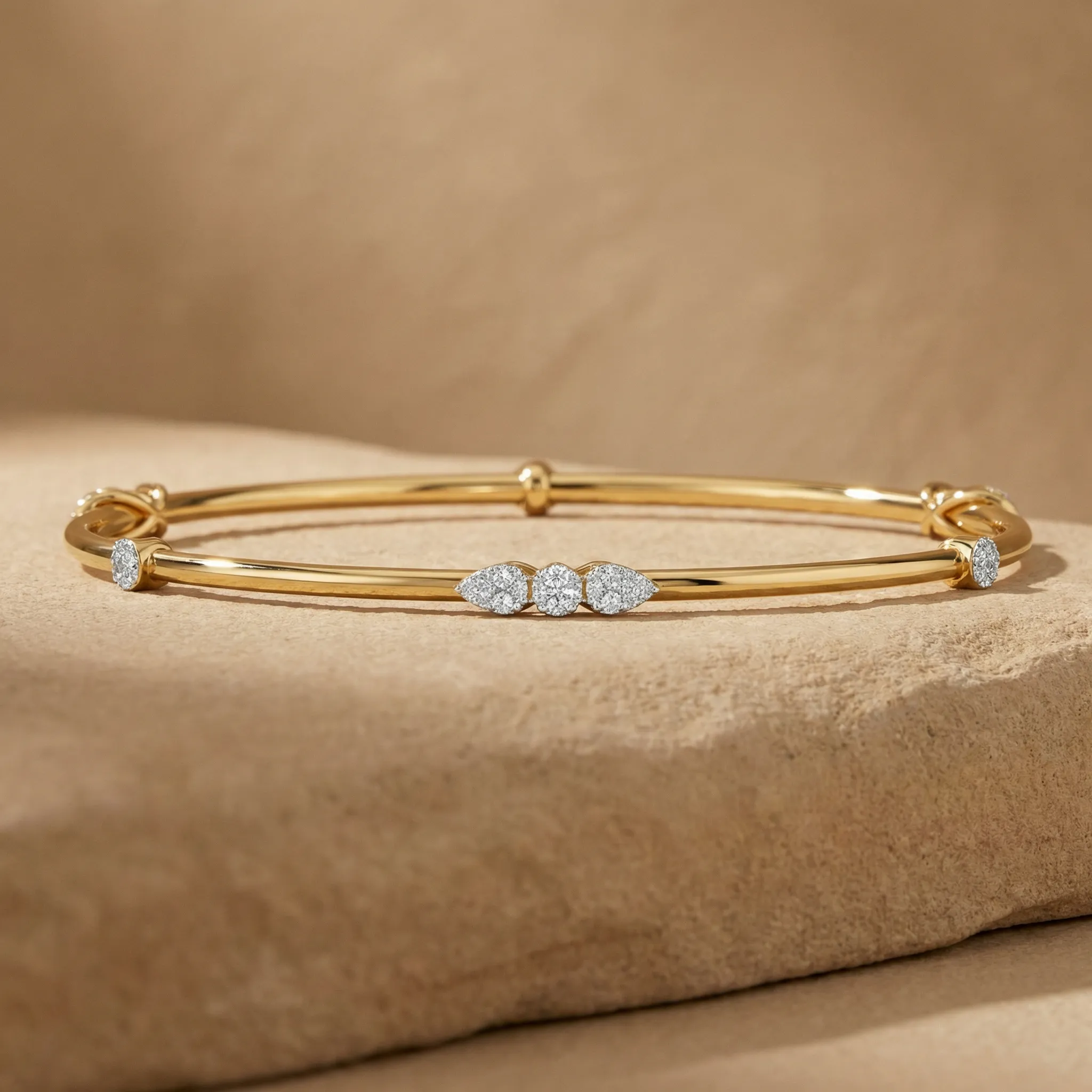 Trielle Diamond Gold Bangle