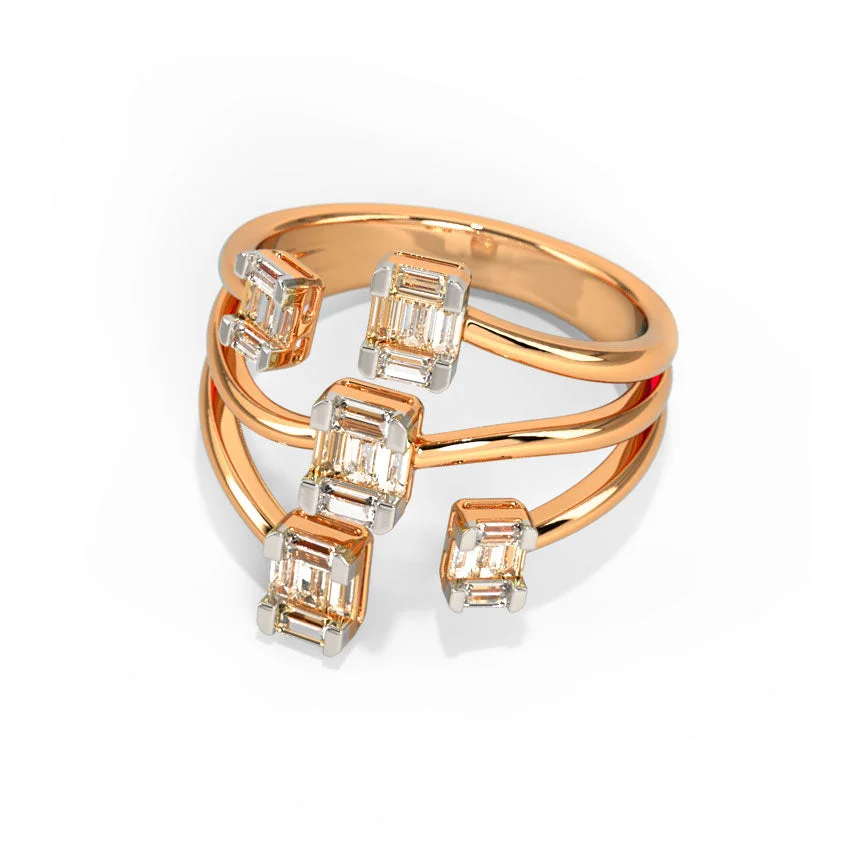 Golden Prism Diamond Ring