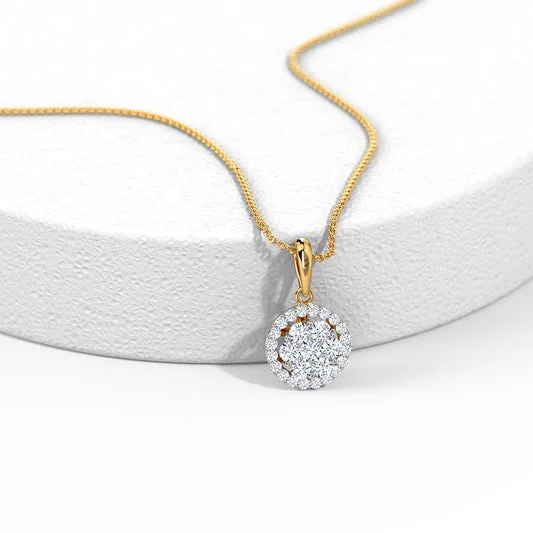Luna Halo Diamond Pendant