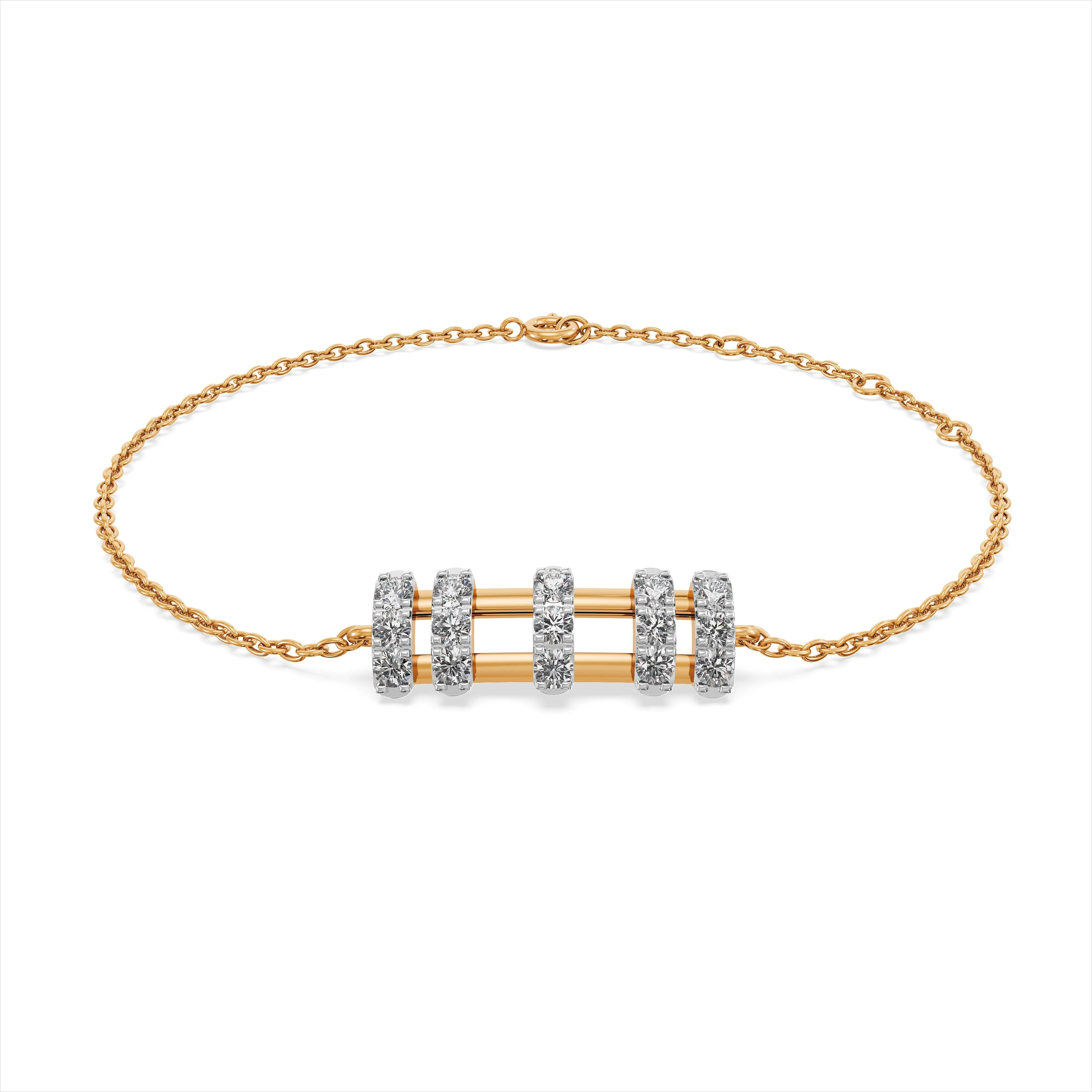 Five Halo Diamond Bracelet