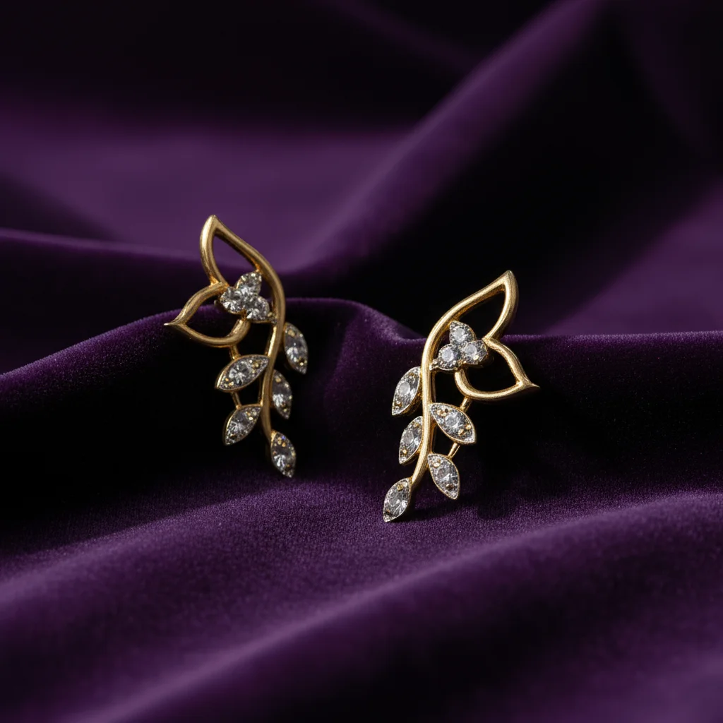 Elora Vine Diamond Ear Climbers