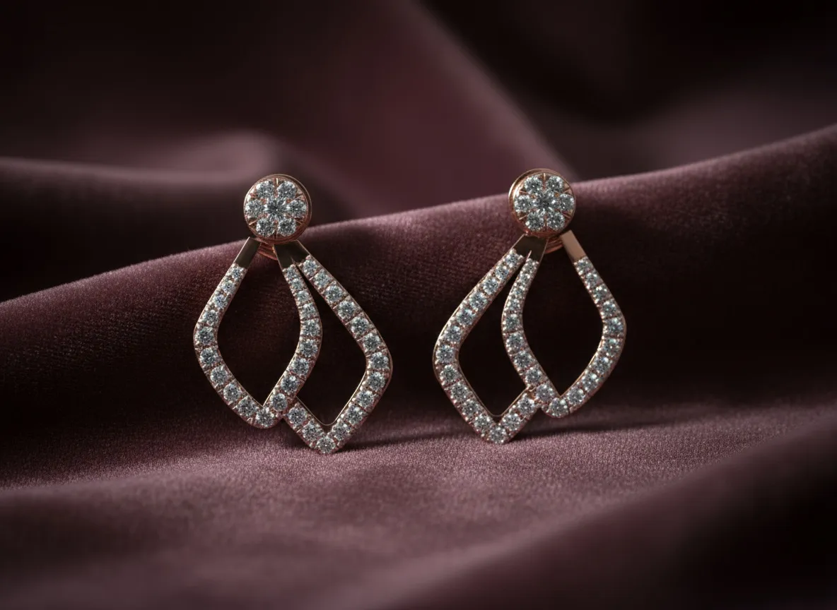 Seraphine Diamond Petal Drop Earrings