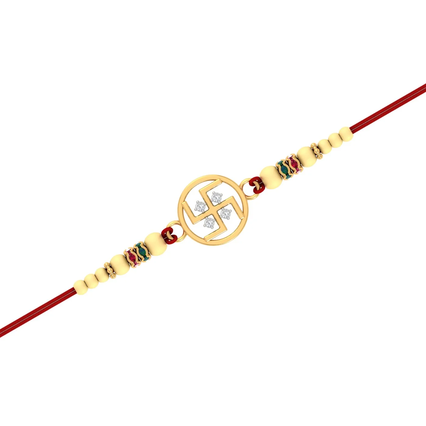 Radiant Swastik Diamond Rakhi