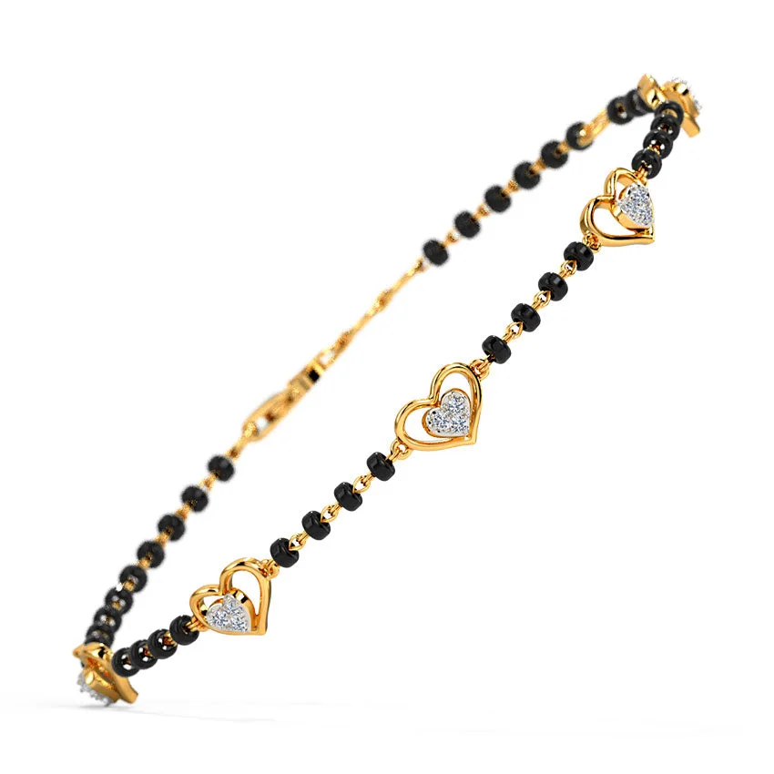 The Heart-to-Heart Diamond Mangalsutra Bracelet