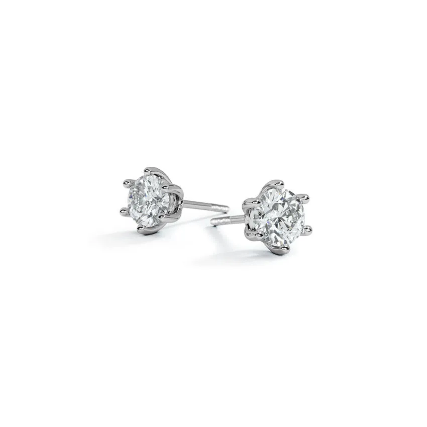 Snowflake Solitaire Studs Earring