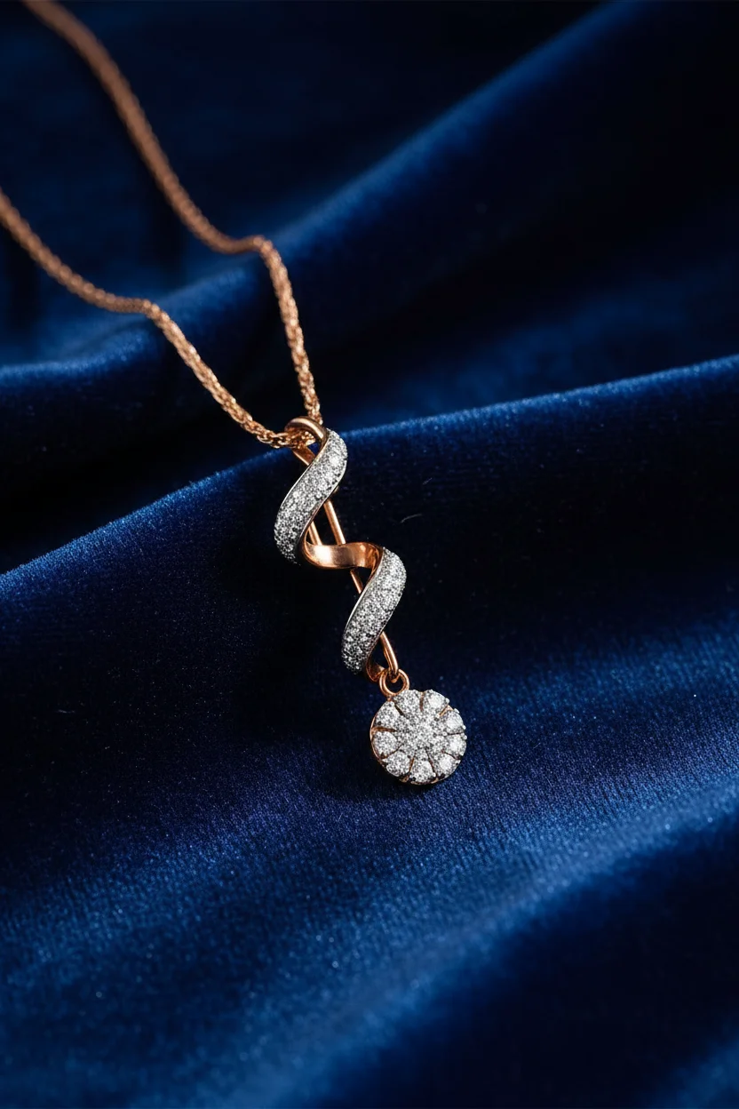 Celestial Spiral Diamond Pendant