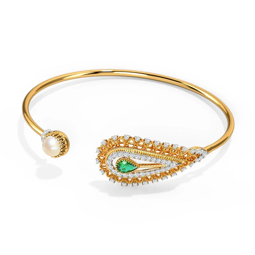 Emerald Royale Pearl Diamond Bracelet