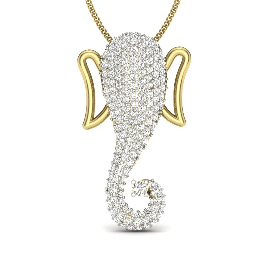 Ganesha Diamond Blessing Pendant