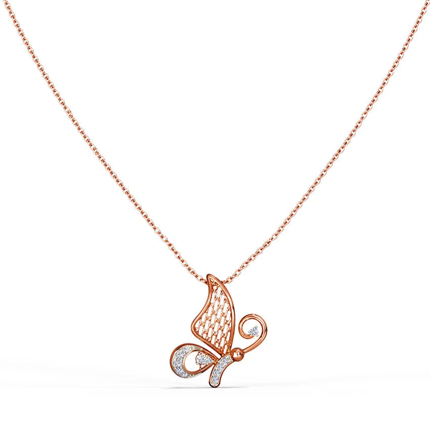 Fluttera Diamond Butterfly Necklace