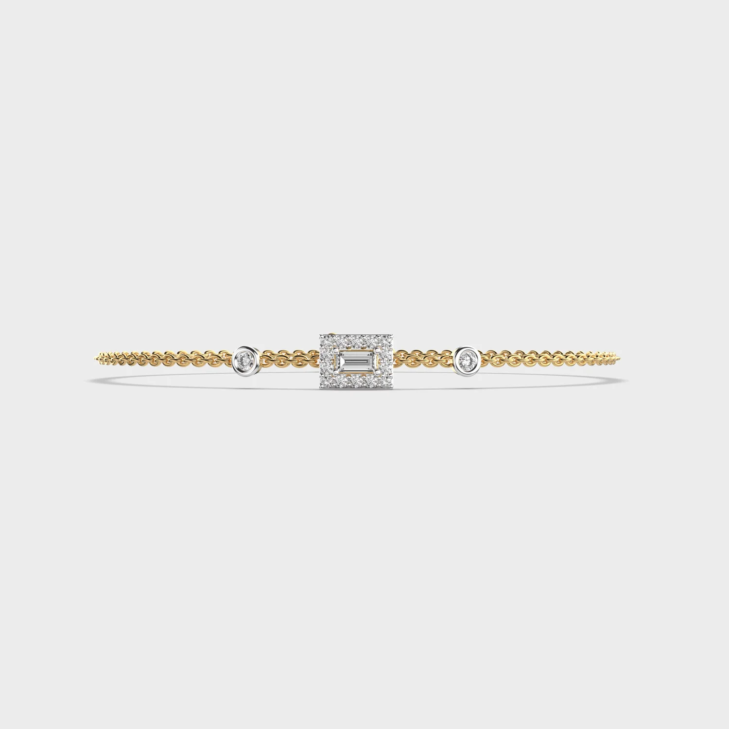 Emerald Halo Diamond Bracelet