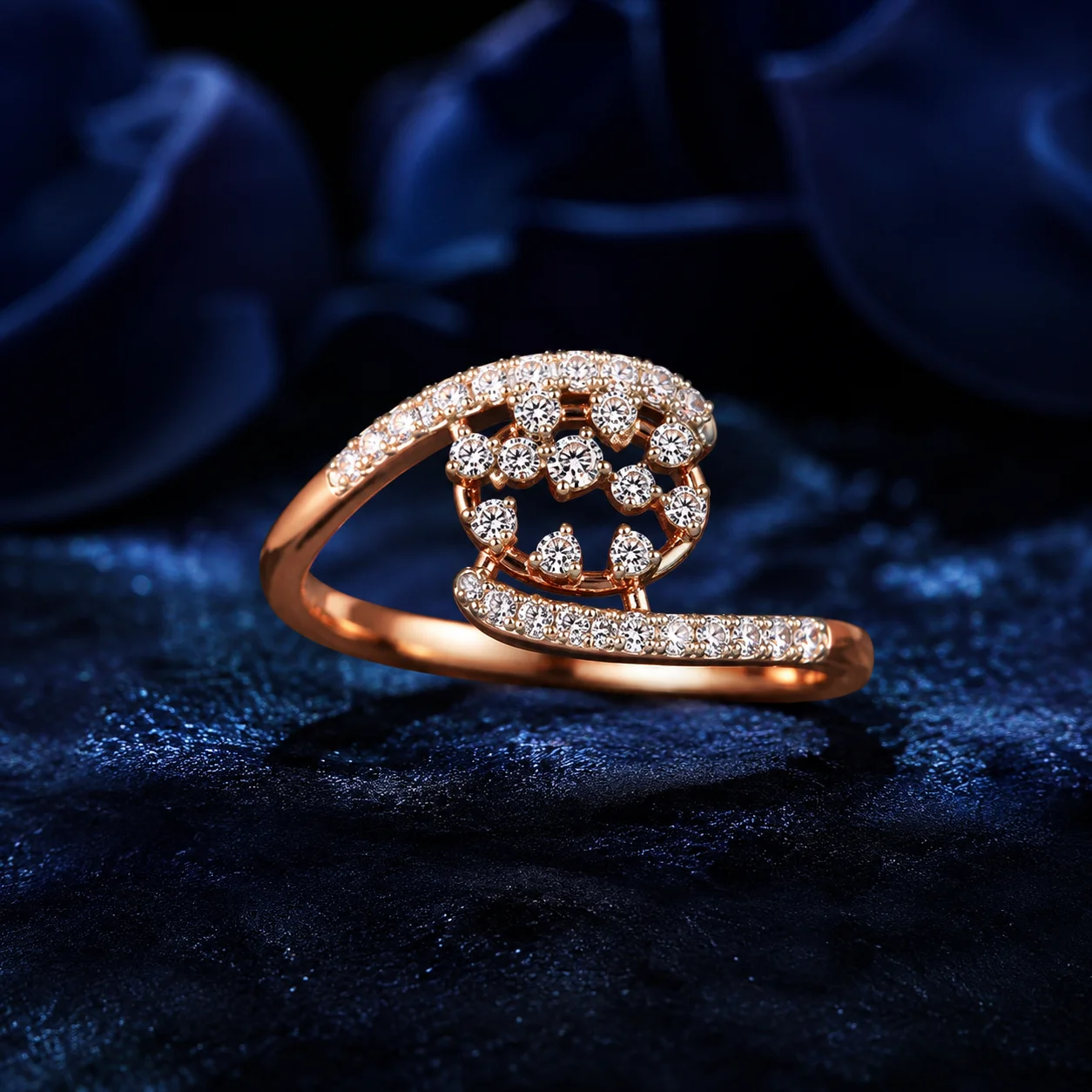 Halo of Hearts Diamond Ring