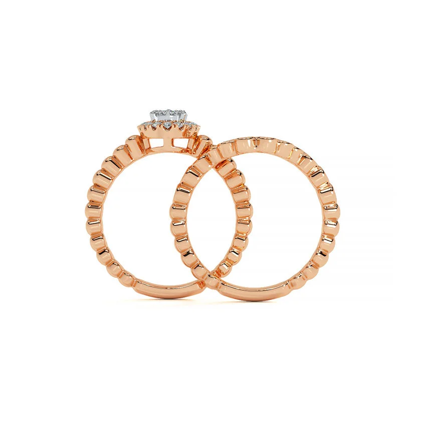  Halo Harmony Diamond Ring Set