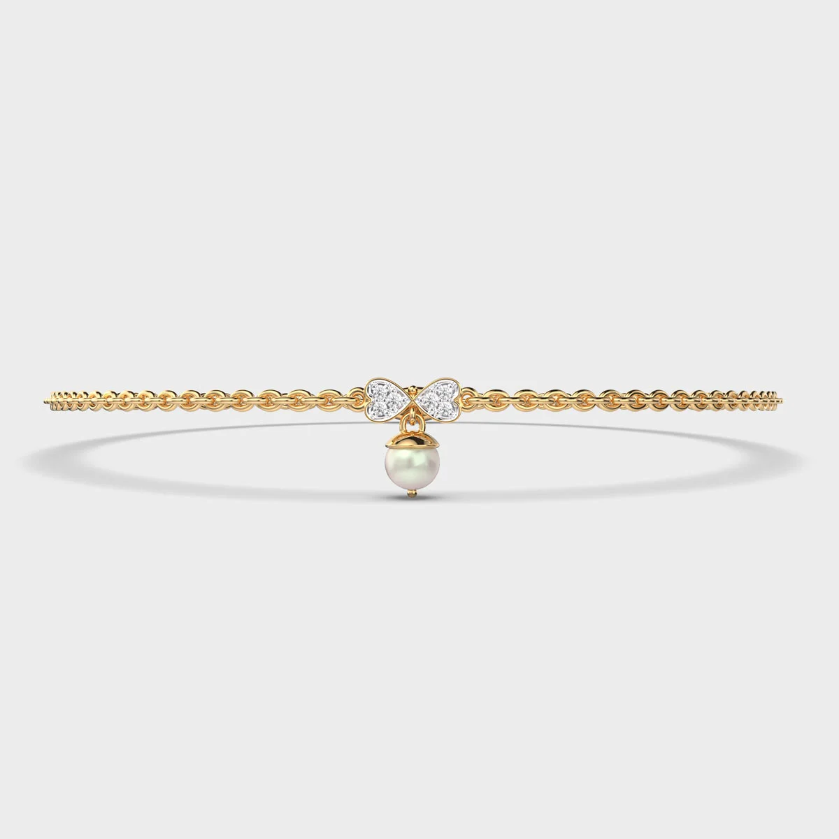 Pearl Bow Diamond Bracelet