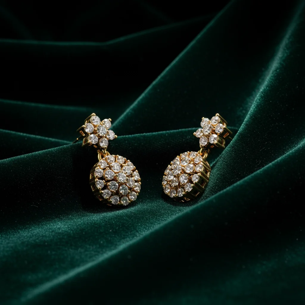 Celestial Bloom Diamond Drop Earrings
