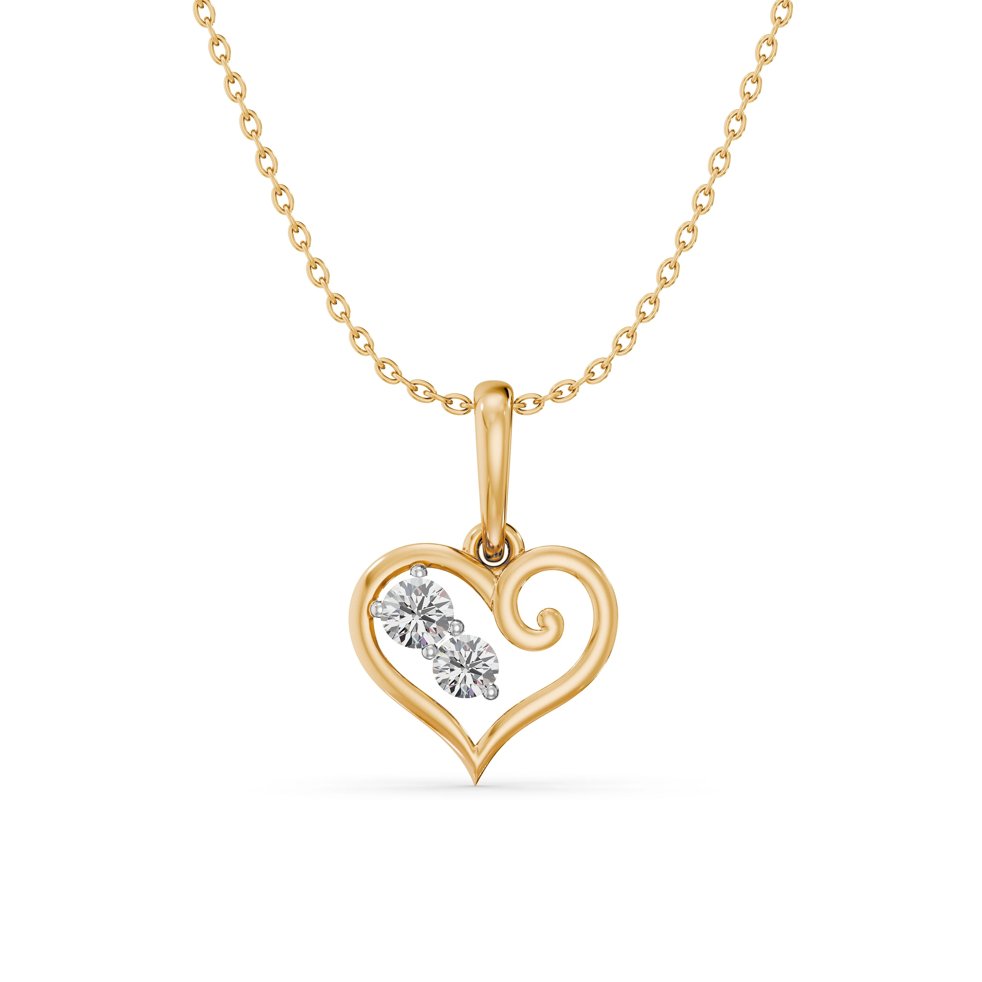 Twin Hearts Diamond Pendant